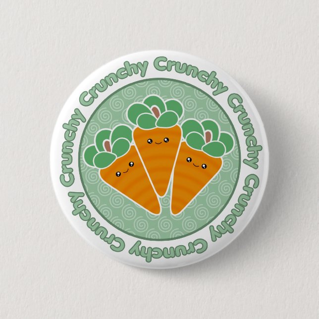 Kawaii knäppas Crunchy morötter emblem Knapp (Framsida)