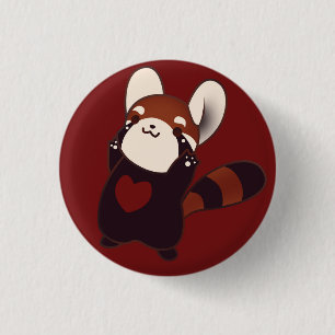 Kawaii knäppas den röda pandaen emblem knapp