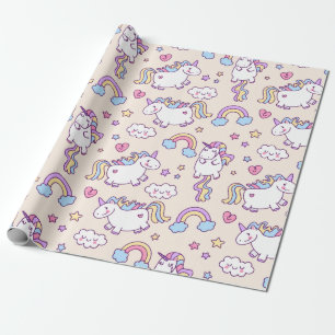 Kawaii-knubbiget med kunstråd av regnbåge mönster presentpapper