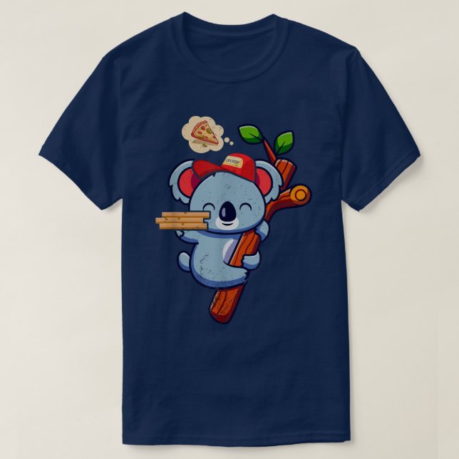 Kawaii Koala Cute Animal Pizza Delivery Funny Pizz T Shirt (Design framsida)