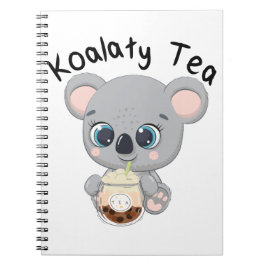 Kawaii Koala dricker Koalaty Boba Tea Anteckningsbok