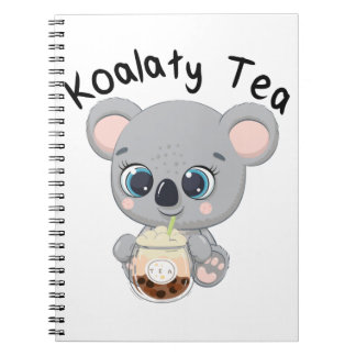 Kawaii Koala dricker Koalaty Boba Tea Anteckningsbok