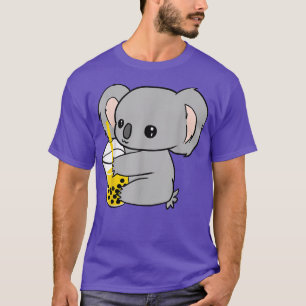 Kawaii Koala med Boba Bubble Tea Älskare Anime Kid T Shirt