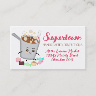 Kawaii, kokande sockerpostergodis skapar konfektio visitkort