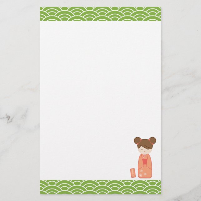 Kawaii Kokeshi Brevpapper (Framsida)