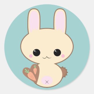 Kawaii Kokeshi Bunny Sticker Runt Klistermärke