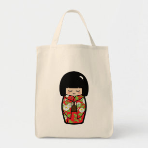 Kawaii Kokeshi (hänger lös den röda) japanska Tygkasse