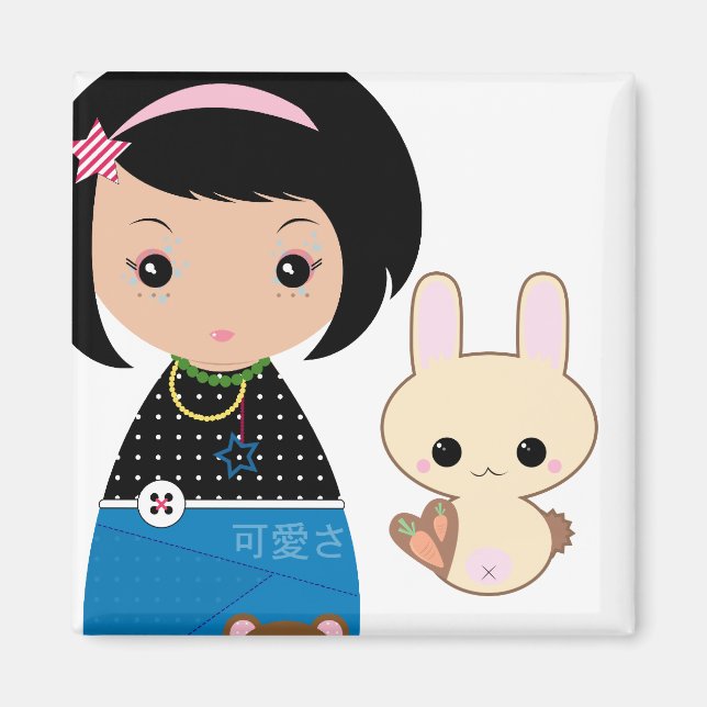 Kawaii Kokeshi Magnet (Framsidan)