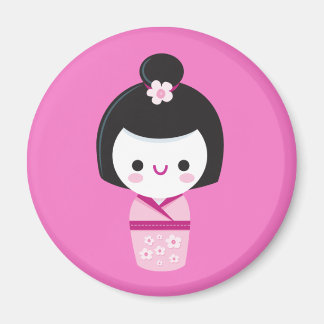 Kawaii Kokeshi - Rosa Magnet