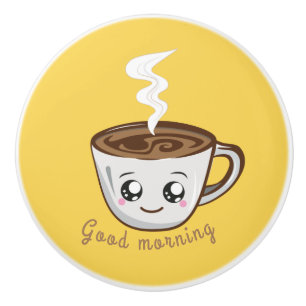 Kawaii Kopp av kaffe, te Bra morgon Knopp