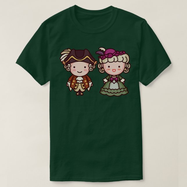 Kawaii Kung Louie XVI Marie Antoinette-tecken T Shirt (Design framsida)