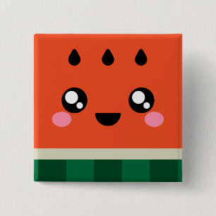 Kawaii kvadrerar vattenmelonen knäppas/klämmer knapp