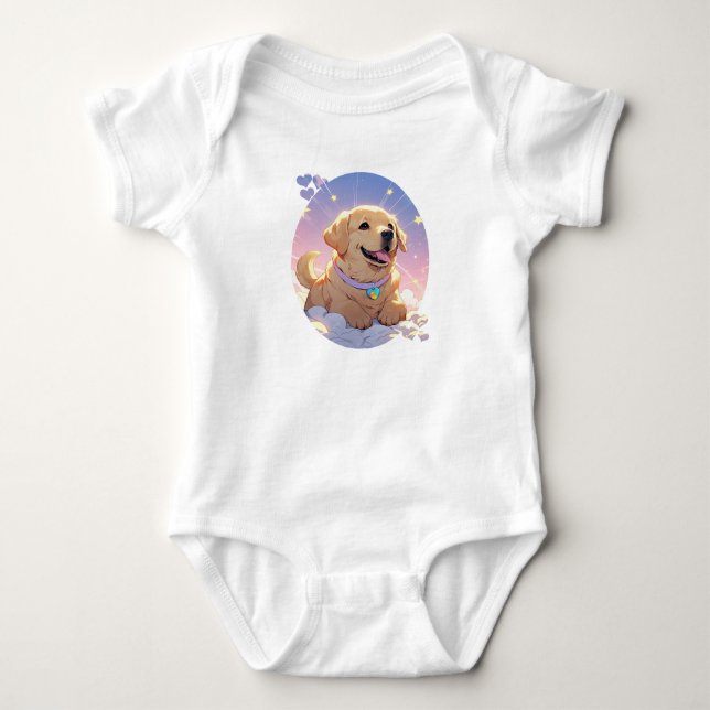 Kawaii Labrador Retriever himmel & stars T Shirt (Framsida)