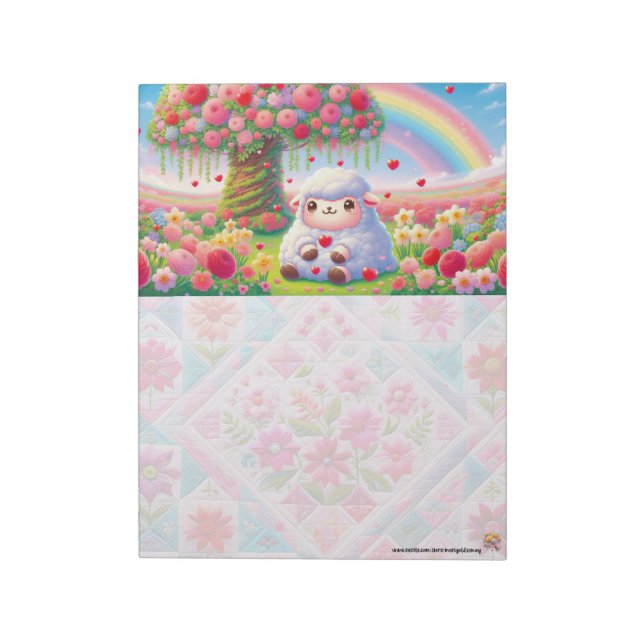 Kawaii Lamm Notisblock Anteckningsblock (Roterad)