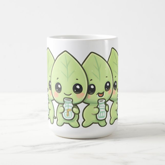 Kawaii Leaf Babies Parade Kaffemugg (Center)