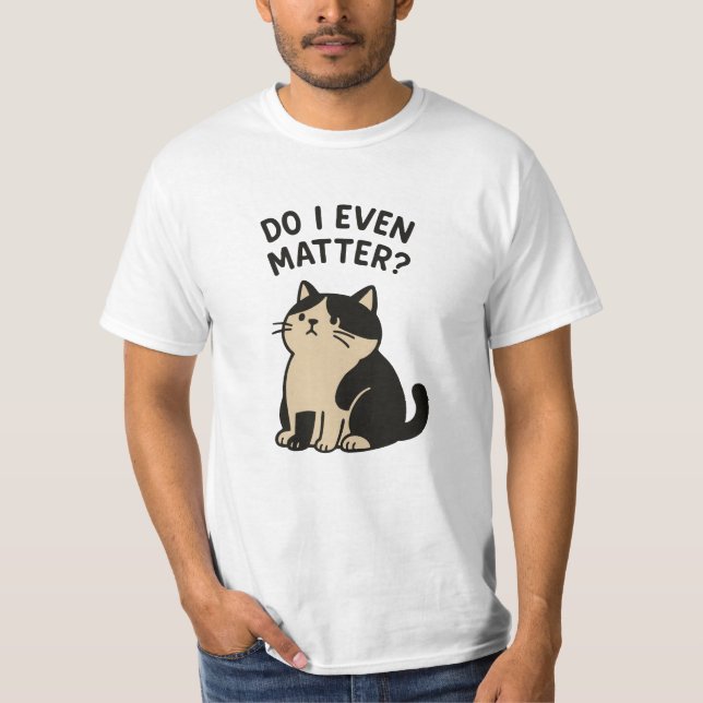 Kawaii Ledsen Cute Cat. Spelar jag ens roll? Djure T Shirt (Framsida)