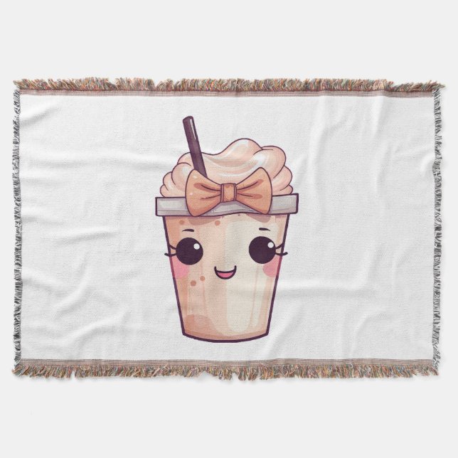 Kawaii Leende Frappe Filt (Framsidan)