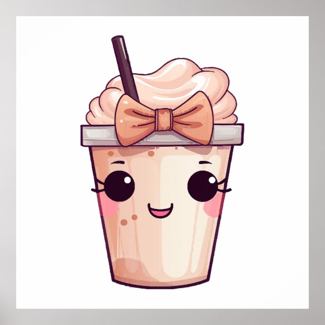 Kawaii Leende Frappe Poster (Framsidan)