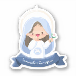 Kawaii leende jungfru Maria dekal