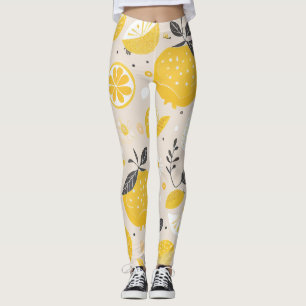 Kawaii Lemon Mönster Leggings