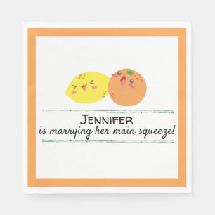 Kawaii Lemon och Orange Citrus Theme Möhippa Pappersservett