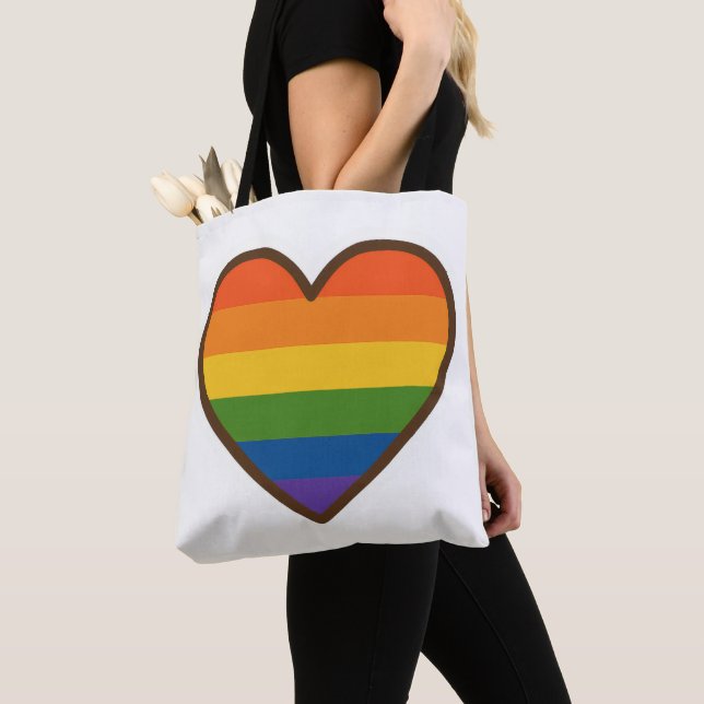 Kawaii LGBTQ+ Pride Heart Tygkasse (Närbild)