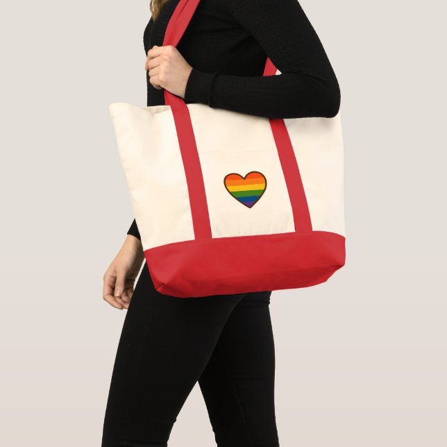 Kawaii LGBTQ+ Pride Heart Tygkasse (Framsida (produkt))