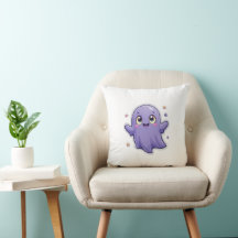Kawaii Lila Ghost Dekorativ kudde Cute Halloween