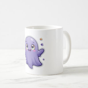 Kawaii Lila Ghost Mugg Cute Spooky Halloween Gift