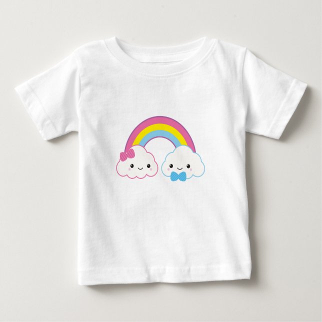 Kawaii lite moln med regnbåge t-shirt (Framsida)