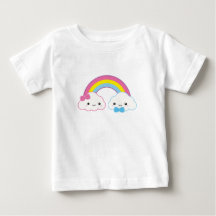 Kawaii lite moln med regnbåge