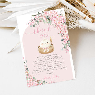 Kawaii Little Dumpling Cherry Blommars Baby Shower Tack Kort