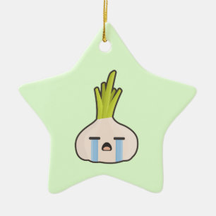 Kawaii lök julgransprydnad keramik