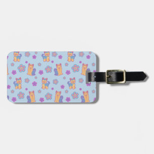 Kawaii Long och kort hårYorkie tecknad hund Bagagebricka