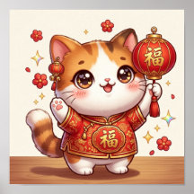 Kawaii Lucky Cat Kinesiskt Nyår Ljus Festlig