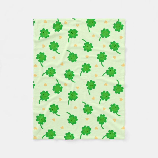 Kawaii Lucky Clover Fleecefilt (Framsidan)