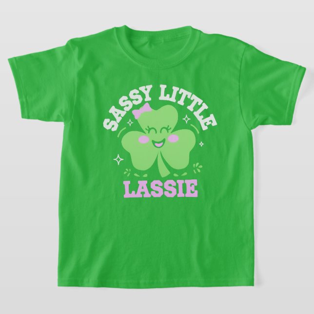 Kawaii Lucky Klöver Sassy Irish Lass St. Patrick's T Shirt (Laydown)