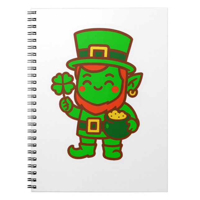 Kawaii Lucky Leprechaun Anteckningsbok (Framsidan)