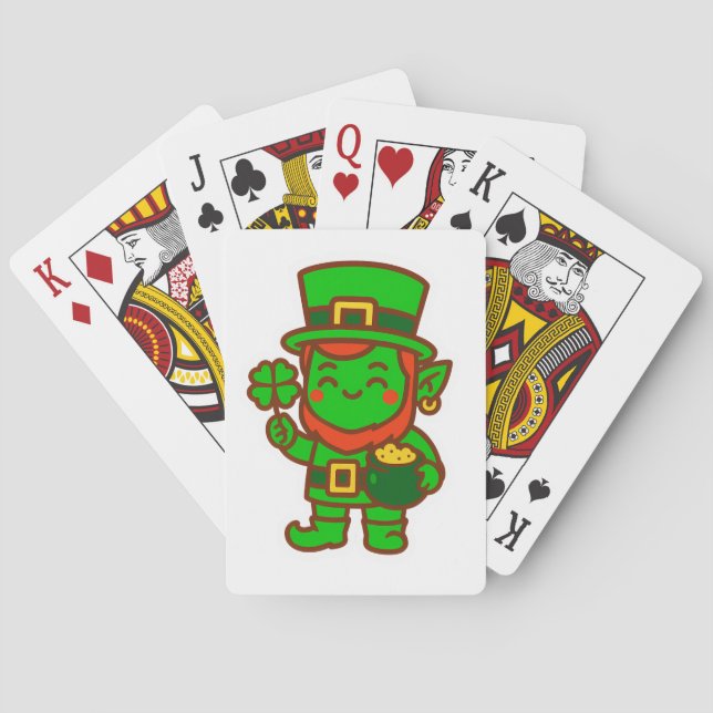 Kawaii Lucky Leprechaun Casinokort (Baksidan)