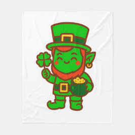Kawaii Lucky Leprechaun Fleecefilt