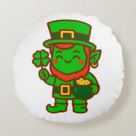 Kawaii Lucky Leprechaun Rund Kudde
