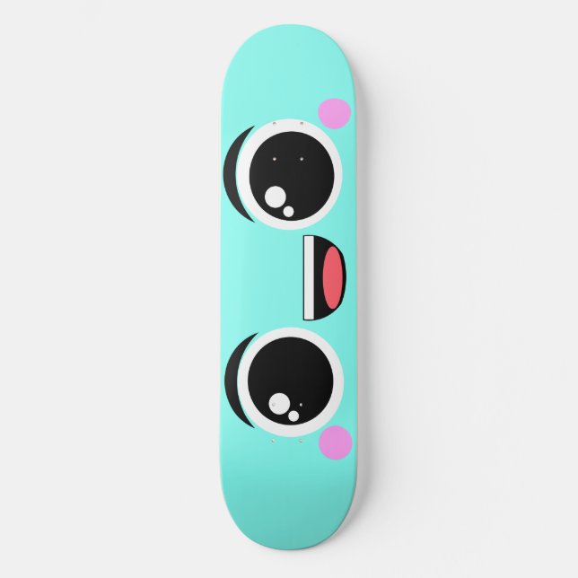 Kawaii Lycklig Anime Faced Aqua Skateboard Bräda 21,5 Cm (Framsida)
