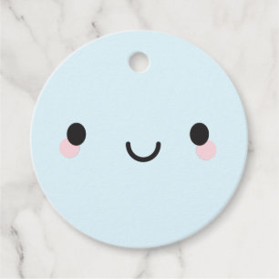 Kawaii Lycklig Ansikte Gåvor Etiketter