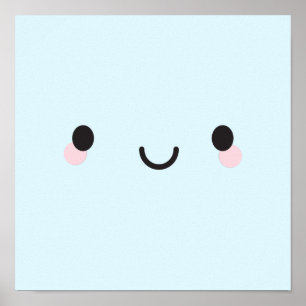 Kawaii Lycklig Ansikte Poster