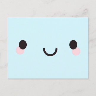 Kawaii Lycklig Ansikte Vykort