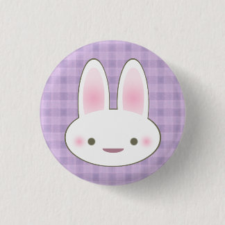 KAWAII LYCKLIG BUNNY GINGHAM CUTE ANSIKTE KNAPP