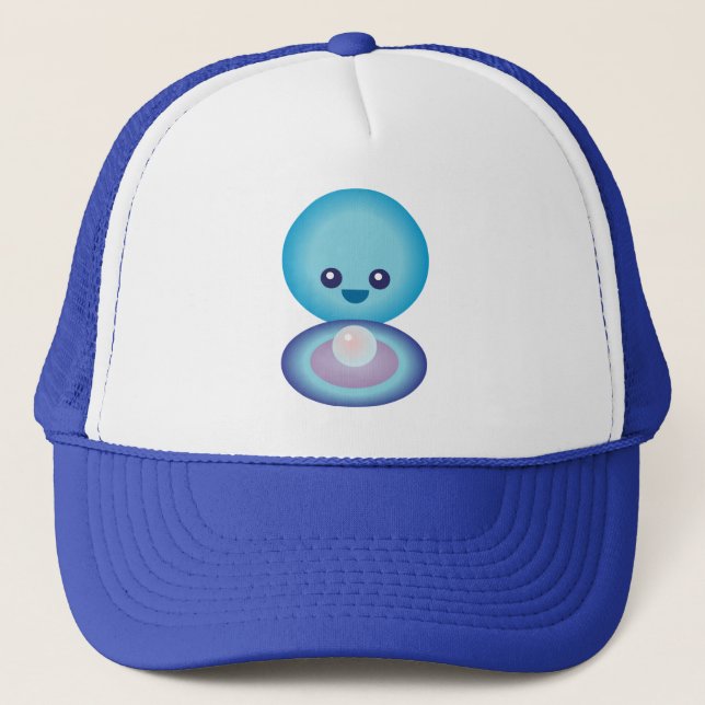 Kawaii Lycklig Clam Keps (Framsida)