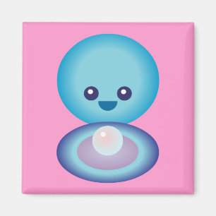 Kawaii Lycklig Clam Magnet