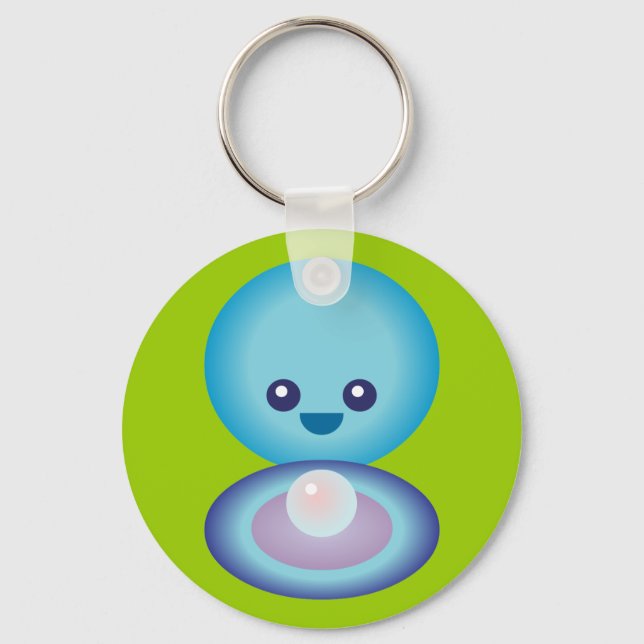 Kawaii Lycklig Clam Nyckelring (Framsida)
