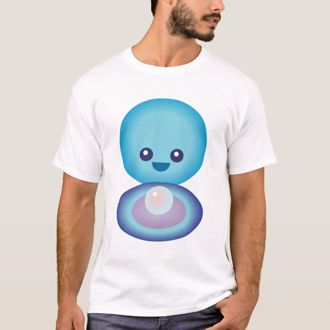 Kawaii Lycklig Clam T-shirt (Framsida)